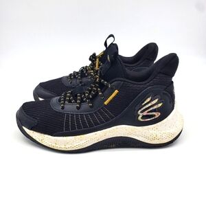 Under Armour Shoe 9.5 Mens 11 Wm UA Curry 3Z7 Black Gold Basketball Sneakers